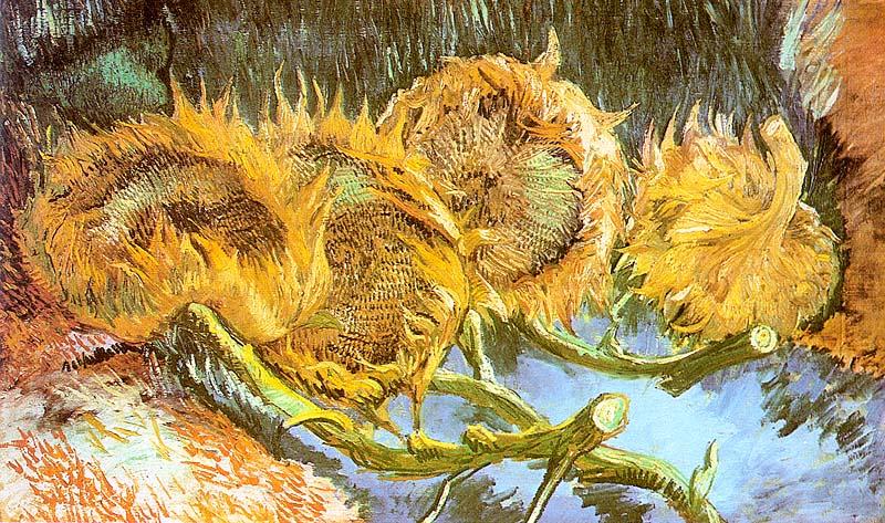 Four Cut Sunflowers, Vincent Van Gogh